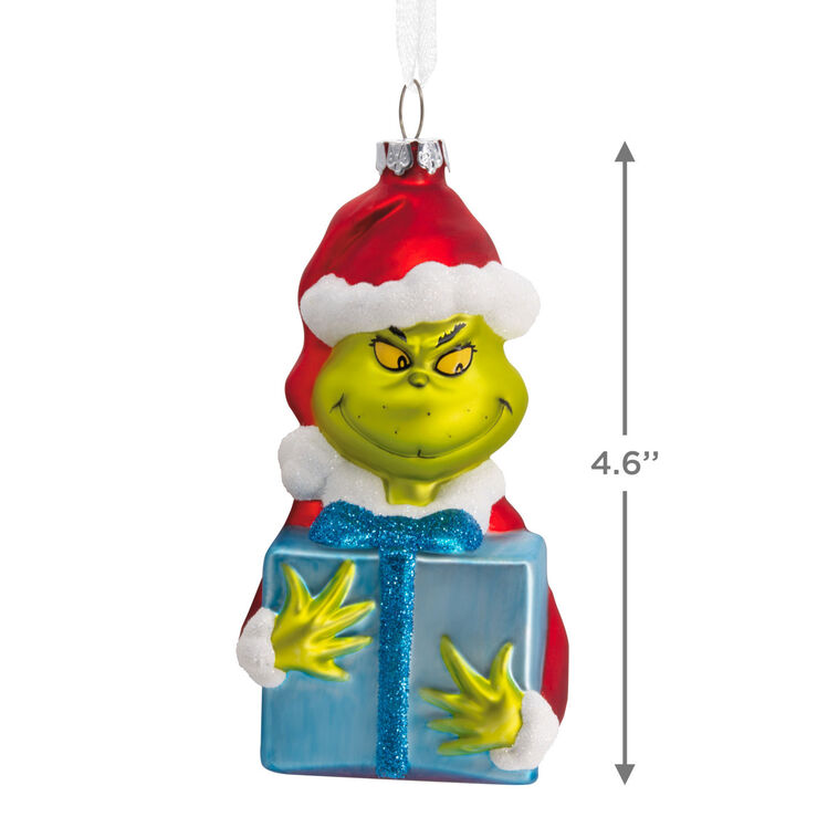 Hallmark Dr. Seuss's How The Grinch Stole Christmas ™ Grinch With Present Blown Glass Hallmark Ornament