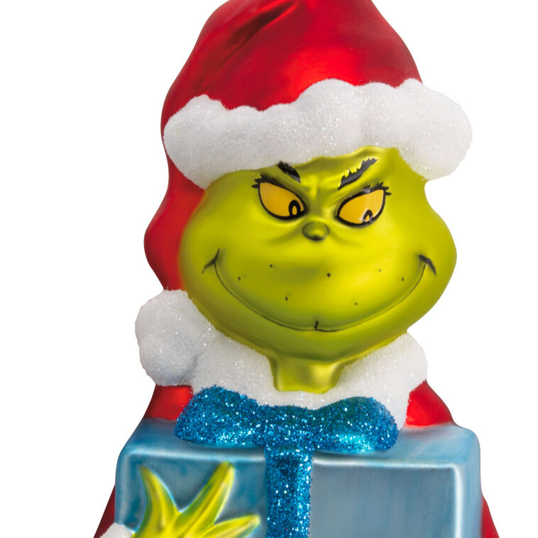 Hallmark Dr. Seuss's How The Grinch Stole Christmas ™ Grinch With Present Blown Glass Hallmark Ornament