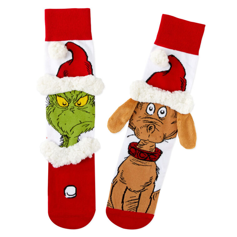 hallmark Dr. Seuss's How the Grinch Stole Christmas ™ Grinch and Max Novelty Socks