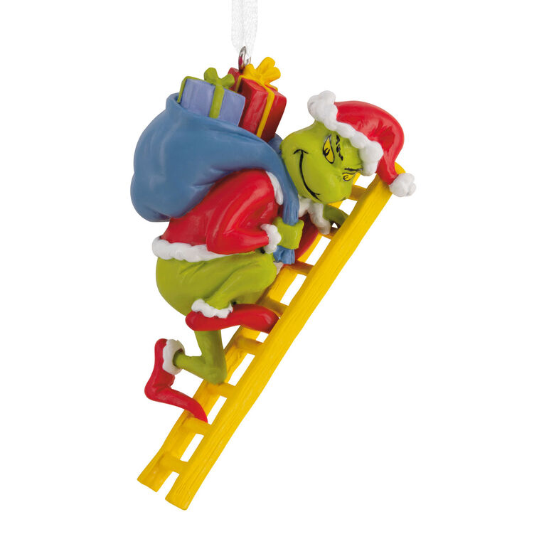 hallmark Dr. Seuss's How the Grinch Stole Christmas ™ Grinch on Ladder Hallmark Ornament