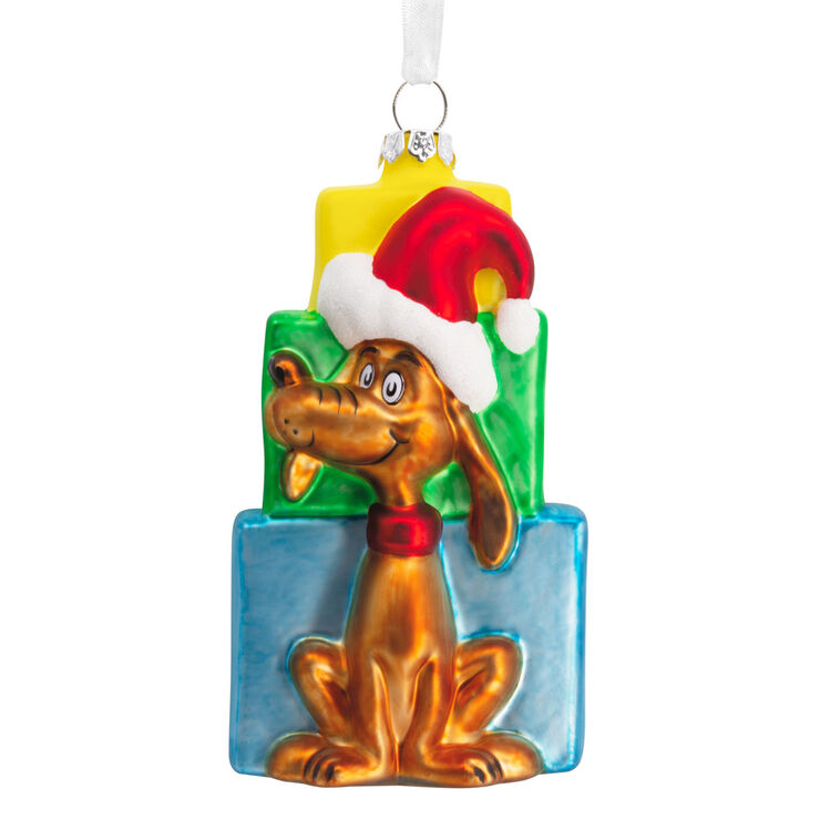 hallmark Dr. Seuss's How the Grinch Stole Christmas ™ Max With Presents Blown Glass Hallmark Ornament