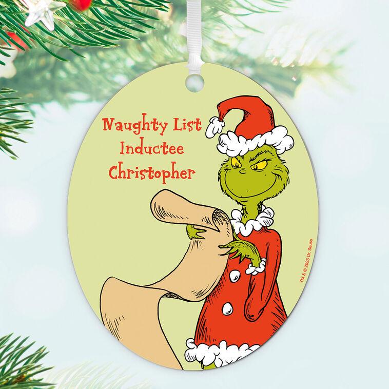 Hallmark Dr. Seuss's How The Grinch Stole Christmas ™ Naughty List Metal Personalized Ornament Custom Text