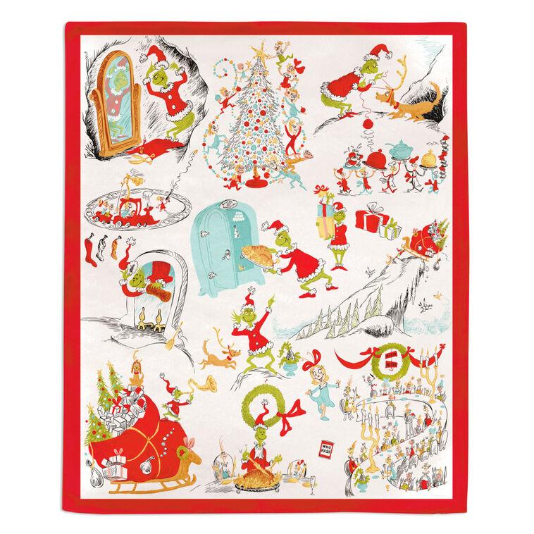 hallmark Dr. Seuss's How the Grinch Stole Christmas ™ Storybook Scenes Throw Blanket 50x60