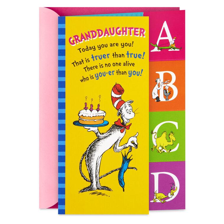 hallmark Dr. Seuss™ No One You-er Than You Birthday Card for Granddaughter With Alphabet Flash Cards