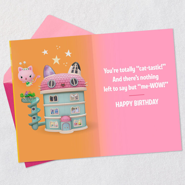Hallmark DreamWorks Animation Gabby's Dollhouse You're Totally Cat-tastic Birthday Card For Kids
