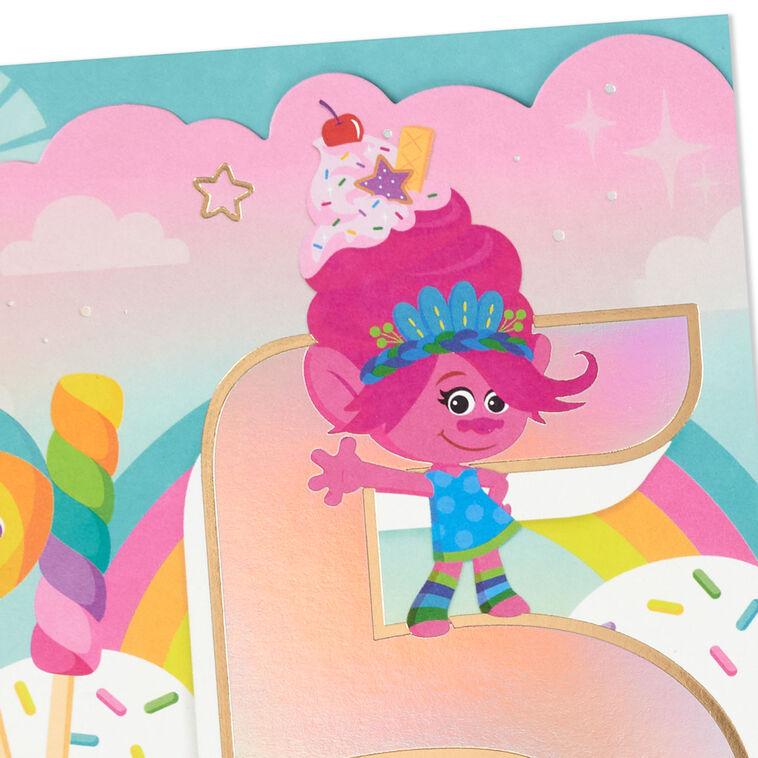 Hallmark DreamWorks Animation Trolls Time To Shine Spanish-Language 5th Birthday Card