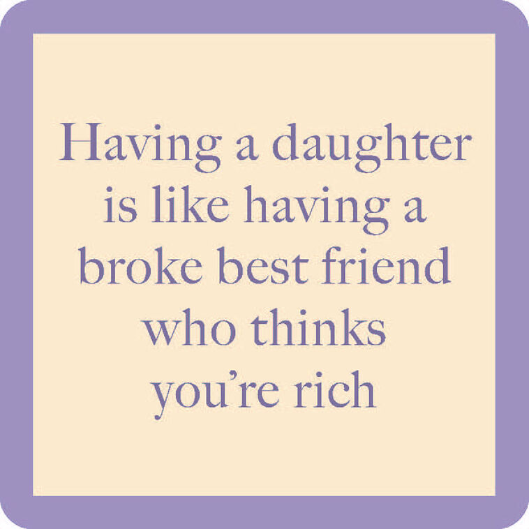hallmark Drinks on Me Broke Best Friend Funny Coaster