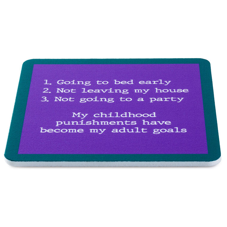 Hallmark Drinks On Me Childhood Punishments Funny Coaster
