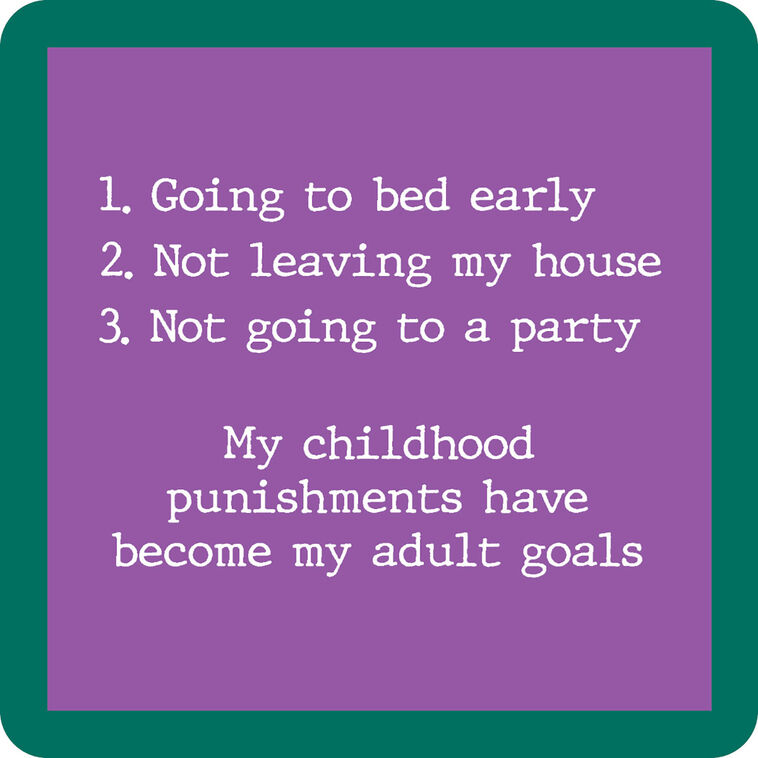 hallmark Drinks on Me Childhood Punishments Funny Coaster