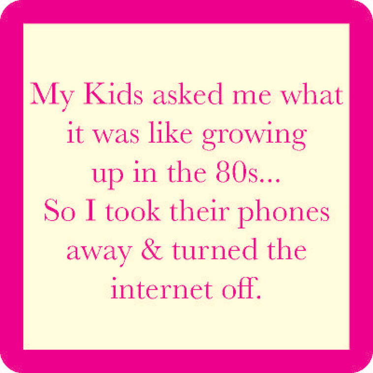 hallmark Drinks on Me Growing Up in the '80s Funny Coaster
