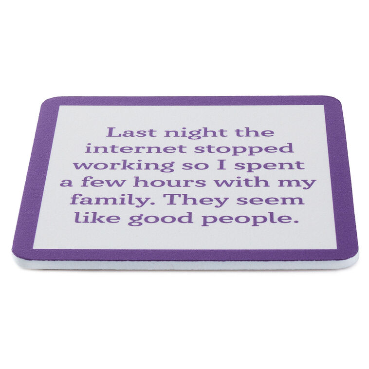 Hallmark Drinks On Me Internet Stopped Funny Coaster