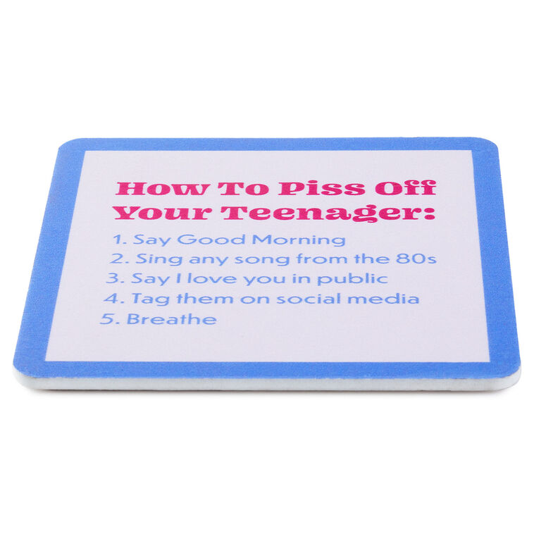 Hallmark Drinks On Me Piss Off Teenager Funny Coaster
