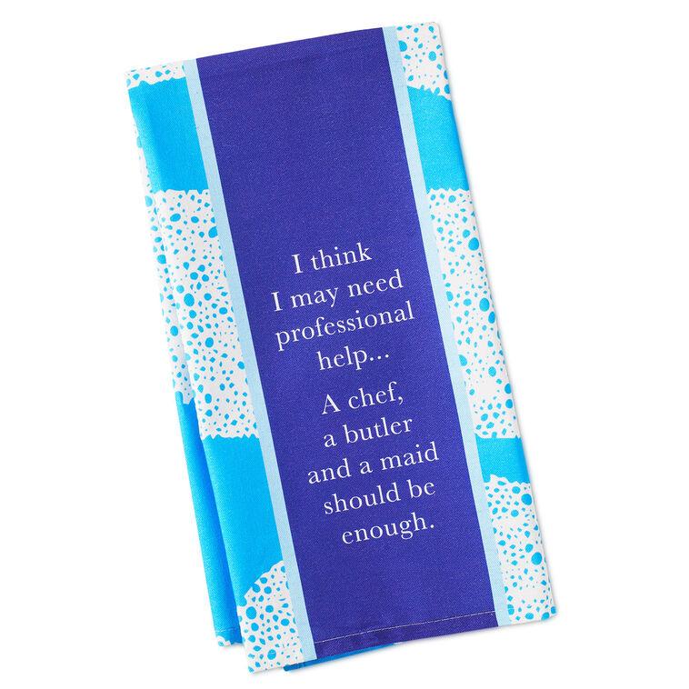 hallmark Drinks on Me Professional Help Funny Dish Towel