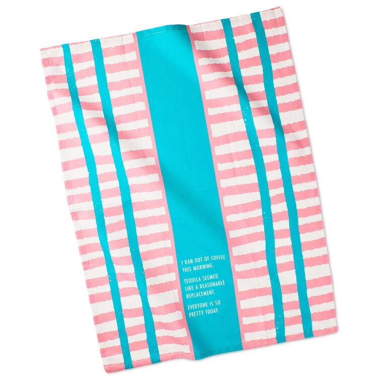 Hallmark Drinks On Me Ran Out Of Coffee Funny Dish Towel