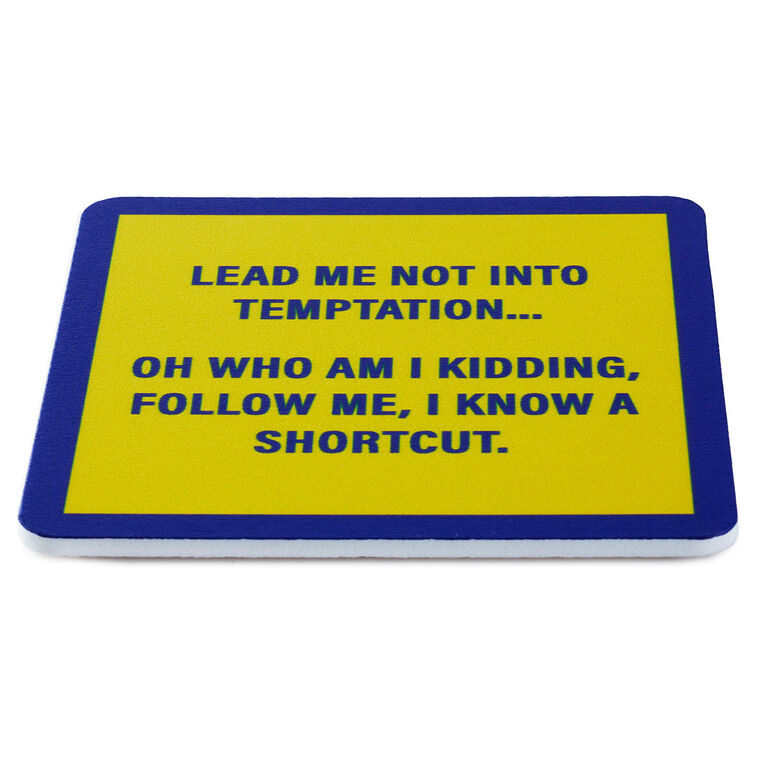 Hallmark Drinks On Me Temptation Shortcut Funny Coaster