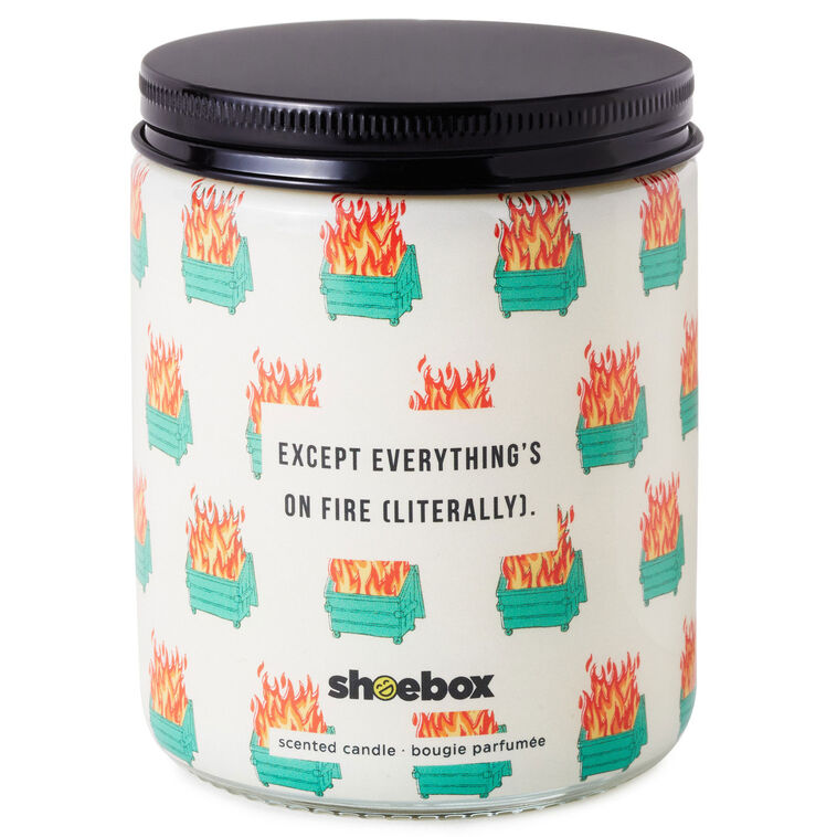 Hallmark Dumpster Fire Everything's Fine Scented Single-Wick Jar Candle 7 Oz
