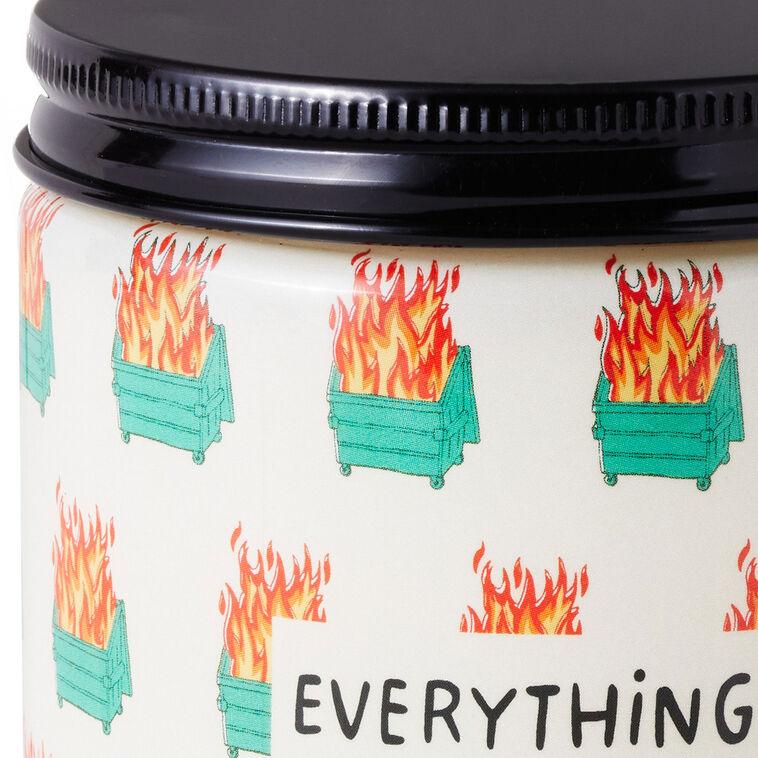 Hallmark Dumpster Fire Everything's Fine Scented Single-Wick Jar Candle 7 Oz