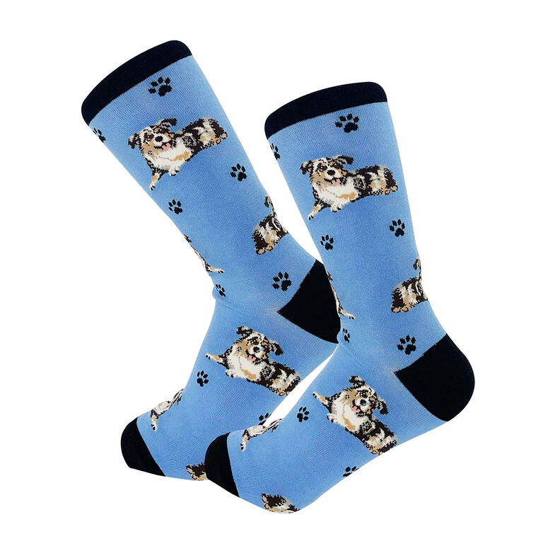 hallmark E&S Pets Australian Shepherd Novelty Crew Socks