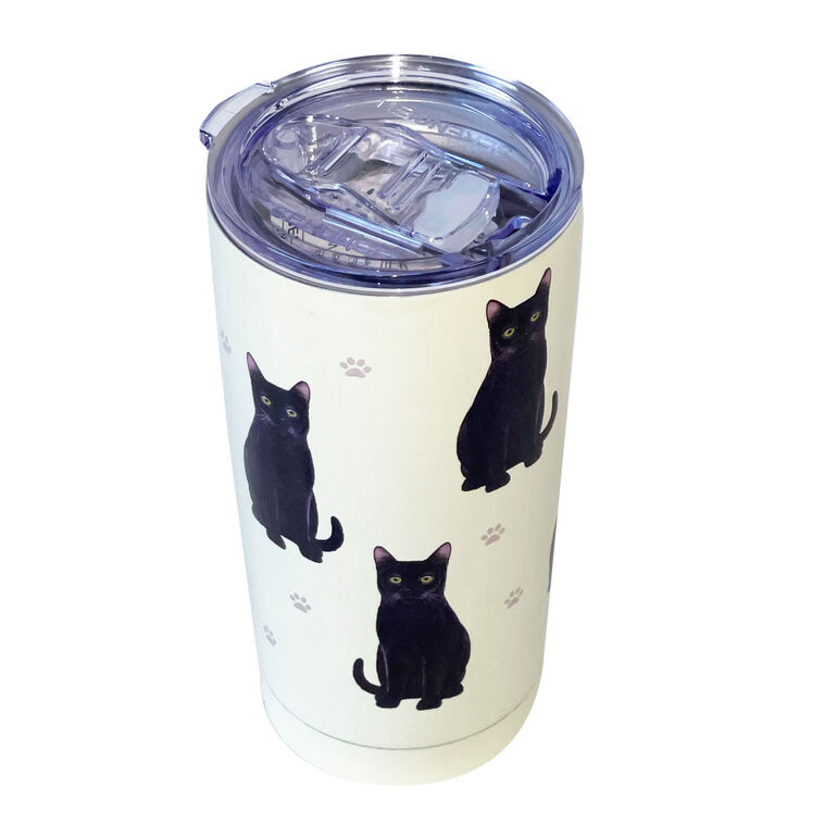 Hallmark E&S Pets Black Cat Stainless Steel Tumbler 20 Oz