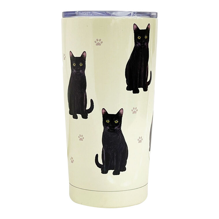 hallmark E&S Pets Black Cat Stainless Steel Tumbler 20 oz