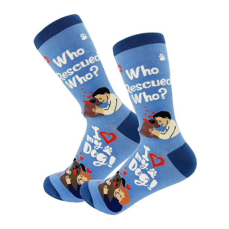 hallmark E&S Pets Happy Tails Rescue Dog Novelty Crew Socks