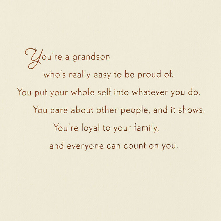 Hallmark Easy To Be Proud Of You Birthday Card For Grandson