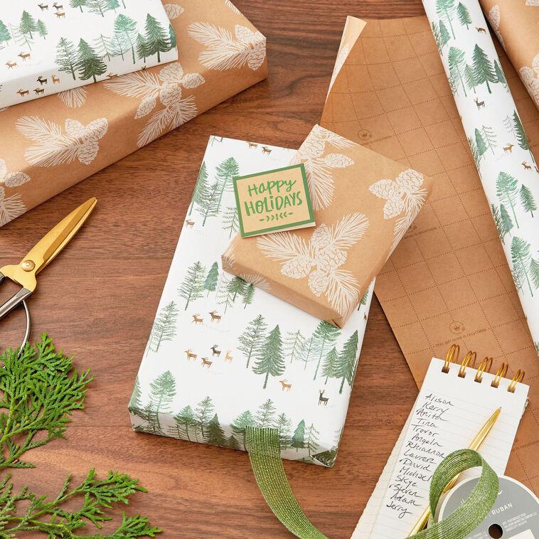 Hallmark Elegant Evergreens 2-Pack Holiday Wrapping Paper 150 Sq. Ft