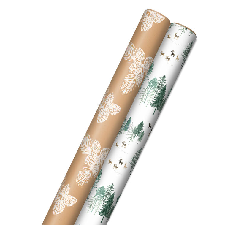 hallmark Elegant Evergreens 2-Pack Holiday Wrapping Paper 150 sq. ft