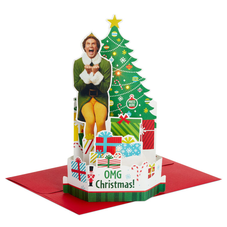 hallmark Elf Buddy the Elf™ 3D Pop-Up Christmas Card With Sound and Light