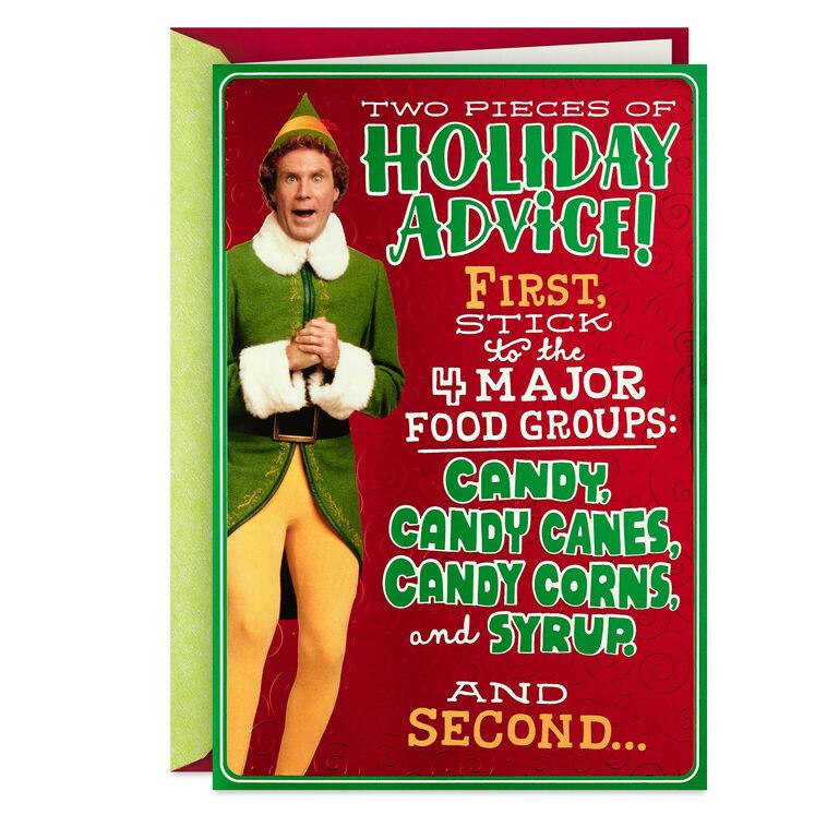 hallmark Elf Buddy the Elf™ Holiday Advice Funny Christmas Card