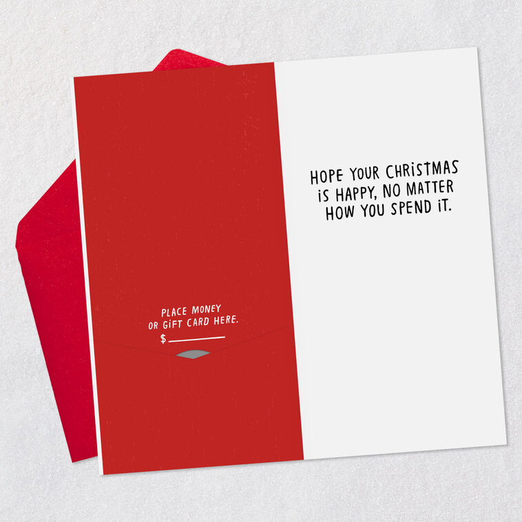 Hallmark Elves Now And Then Funny Money Holder Christmas Card