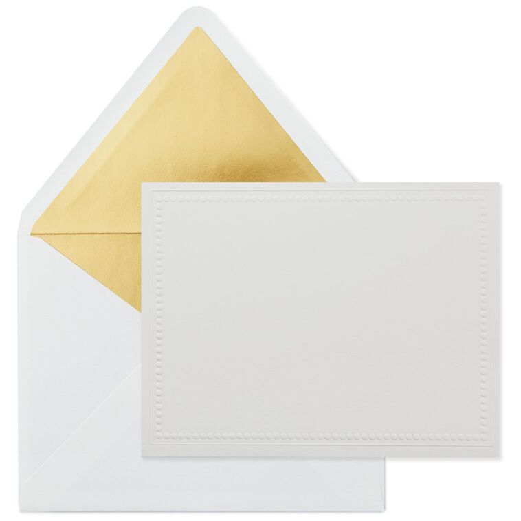 hallmark Embossed Beaded Border Blank Note Cards Box of 10
