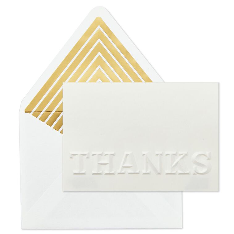 Hallmark Embossed Cream Blank Thank You Notes Box Of 8