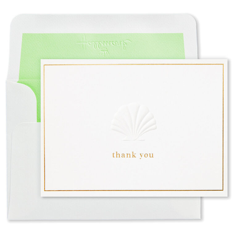 Hallmark Embossed Shell Blank Thank-You Notes Box Of 10