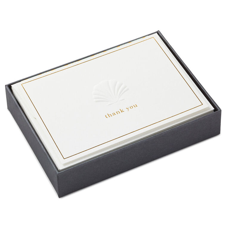 hallmark Embossed Shell Blank Thank-You Notes Box of 10