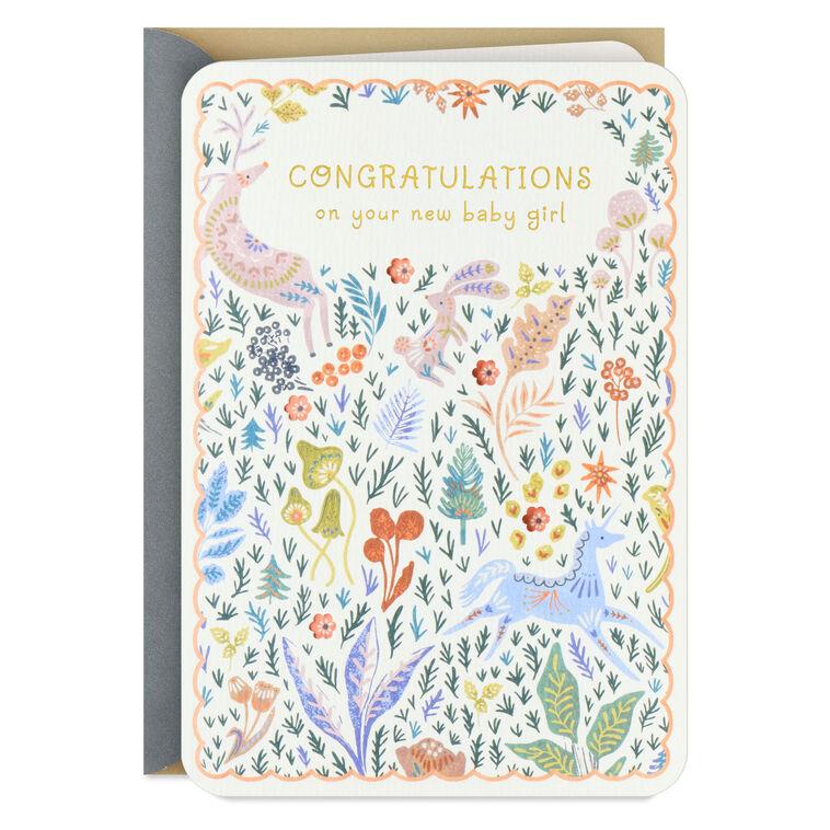hallmark Endless Wonder and Pure Joy New Baby Girl Card