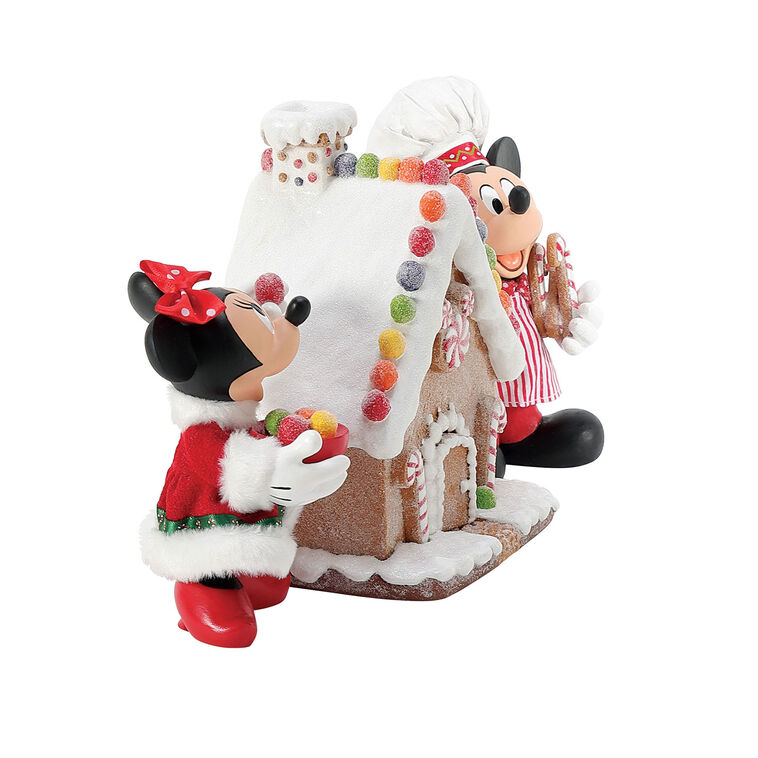 Hallmark Enesco Disney Mickey And Minnie's Gingerbread House Figurine 6"