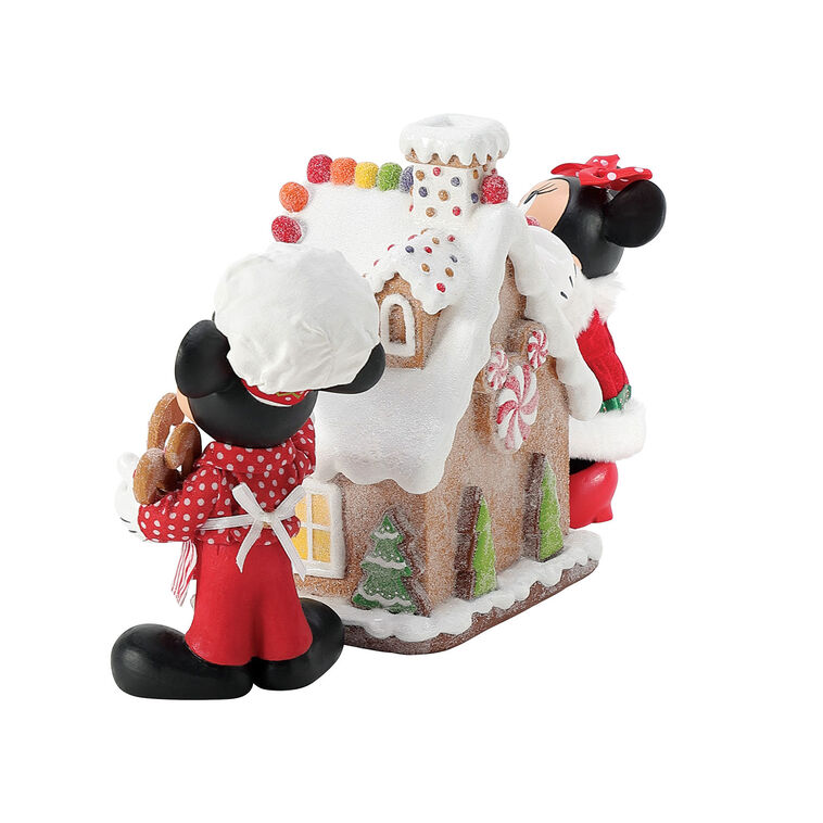 Hallmark Enesco Disney Mickey And Minnie's Gingerbread House Figurine 6"