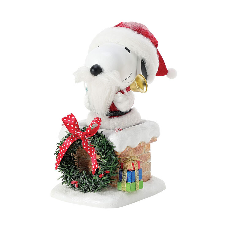 hallmark Enesco Peanuts Santa Snoopy in Chimney Figurine 8"