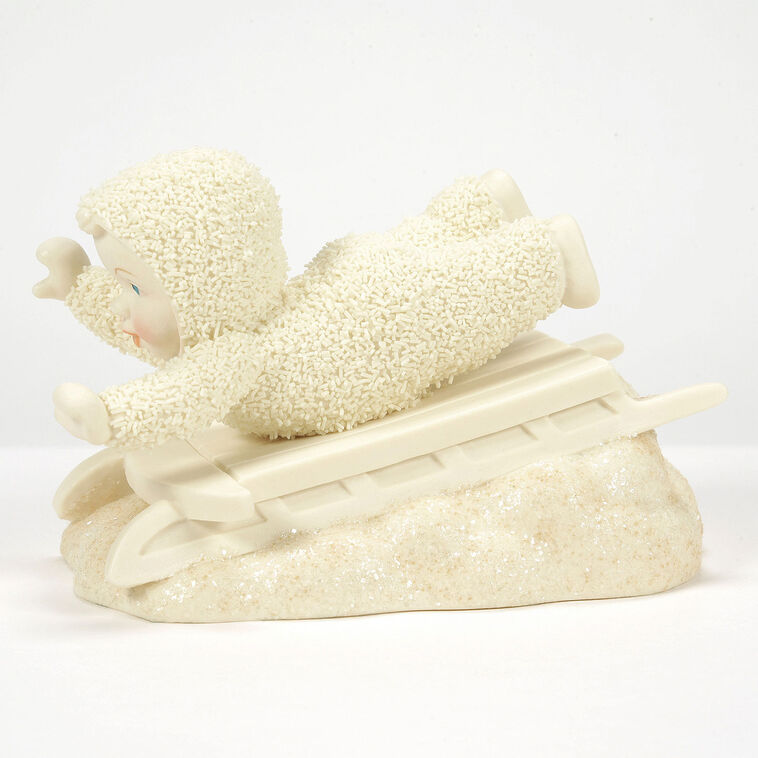 Hallmark Enesco Snowbabies Belly Sleddin' Baby Figurine 2.83"