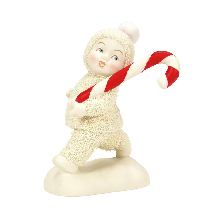 hallmark Enesco Snowbabies Carrying a Candy Cane Figurine 4.13"