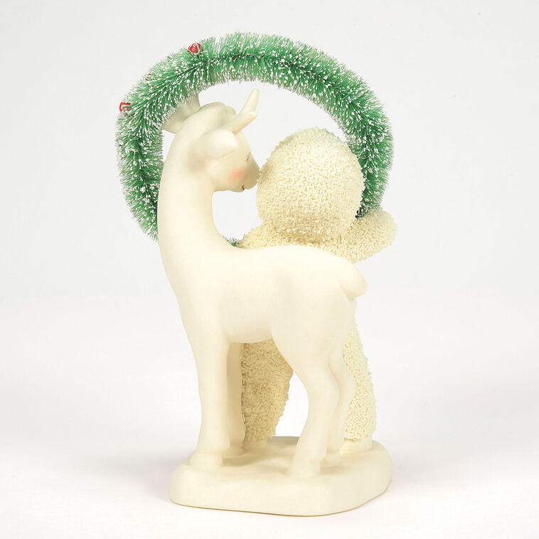 Hallmark Enesco Snowbabies Meet In The Middle With Fawn And Wreath Figurine 4"