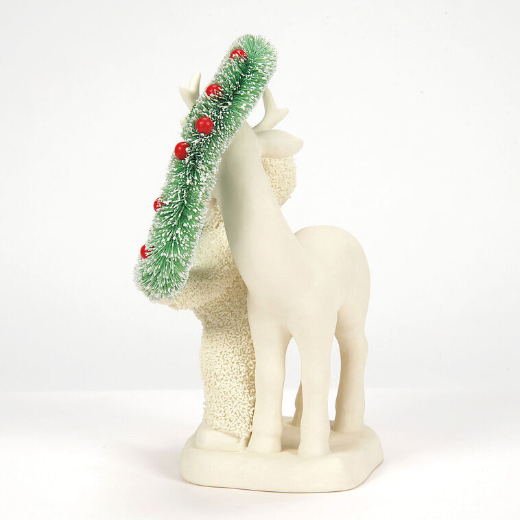Hallmark Enesco Snowbabies Meet In The Middle With Fawn And Wreath Figurine 4"
