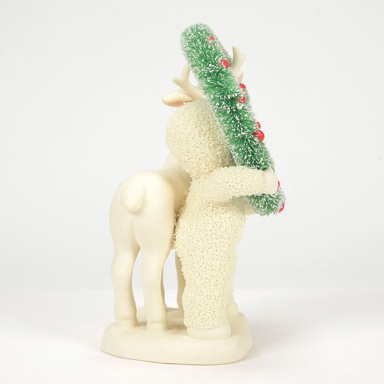 Hallmark Enesco Snowbabies Meet In The Middle With Fawn And Wreath Figurine 4"