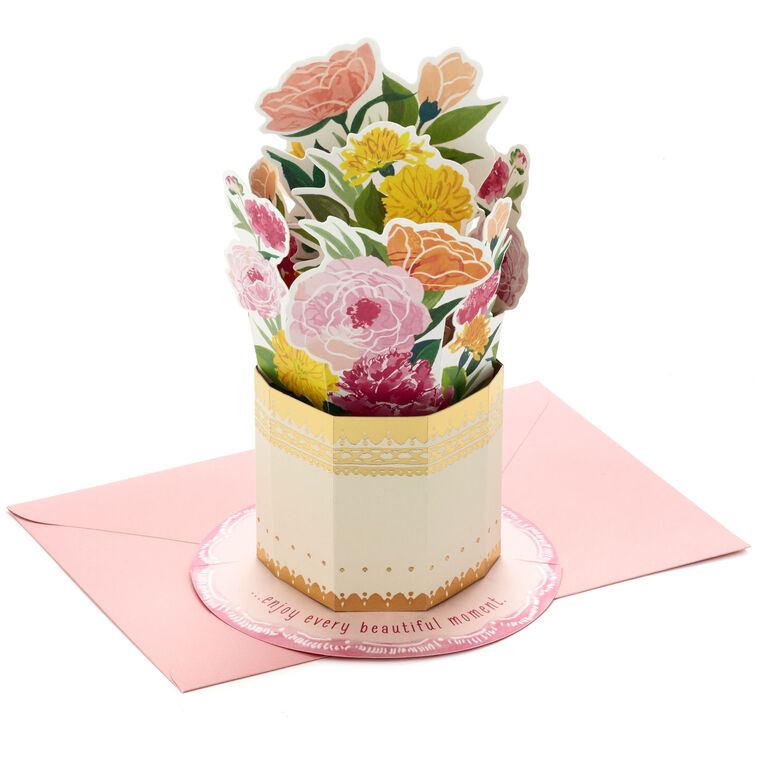 hallmark Enjoy Every Beautiful Moment Flower Vase 3D Pop-Up Card