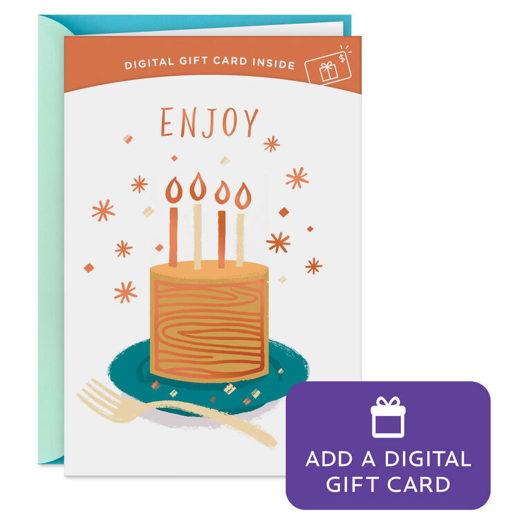 hallmark Enjoy Every Moment Cake With Candles Gift Card Greeting Birthday Card