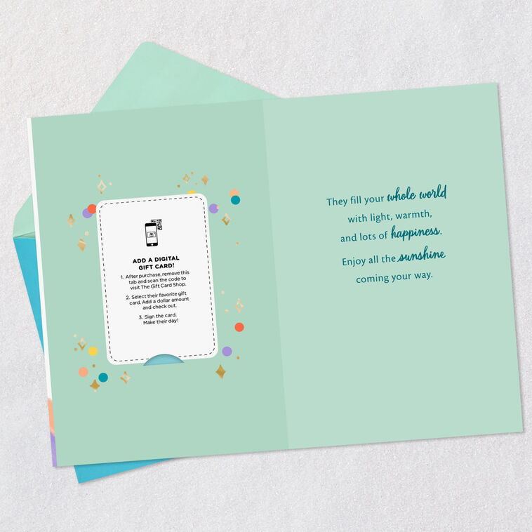 Hallmark Enjoy The Sunshine Coming Your Way Gift Card Greeting New Baby Card