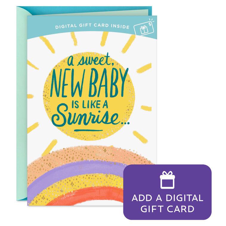 hallmark Enjoy the Sunshine Coming Your Way Gift Card Greeting New Baby Card