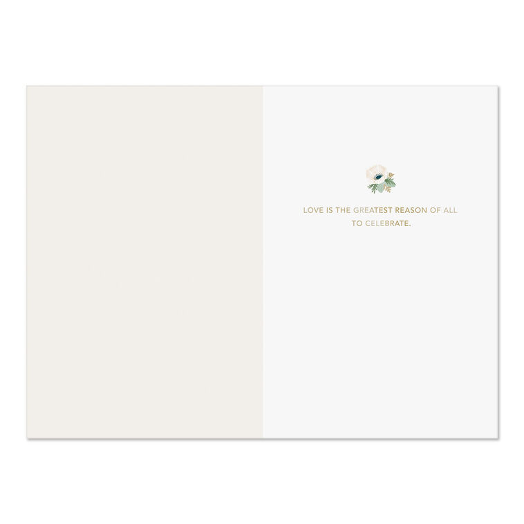 Hallmark Entwined Floral Heart Wreaths Wedding Card