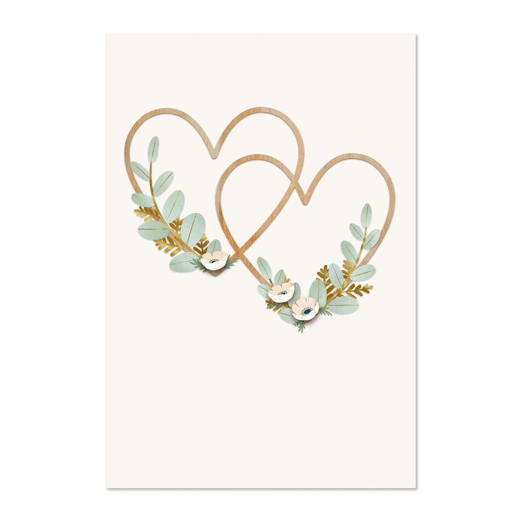 hallmark Entwined Floral Heart Wreaths Wedding Card